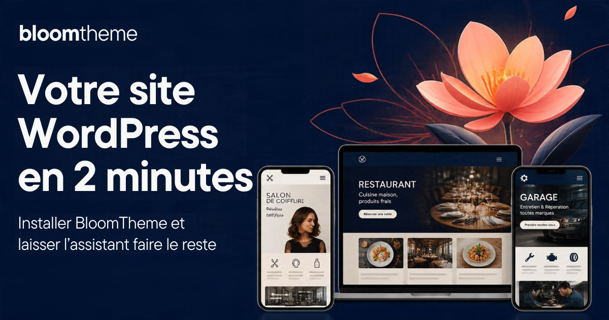 Assistant de démarrage du thème WordPress BloomTheme